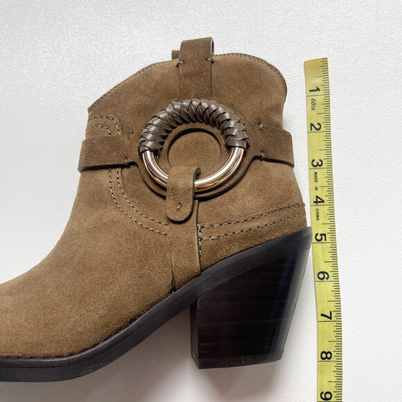 See By Chloe Hana Suede Bootie Military Green Brown Size EU 37 US 7 NEW IN BOX - Picture 13 of 13